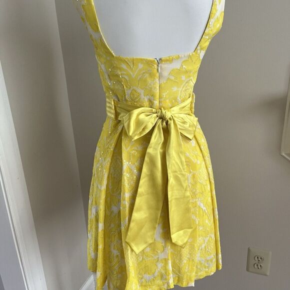 Alice + Olivia 100% Silk Floral Sequin Mini Dress XS Fairy Bow Preppy Party - Picture 12 of 14